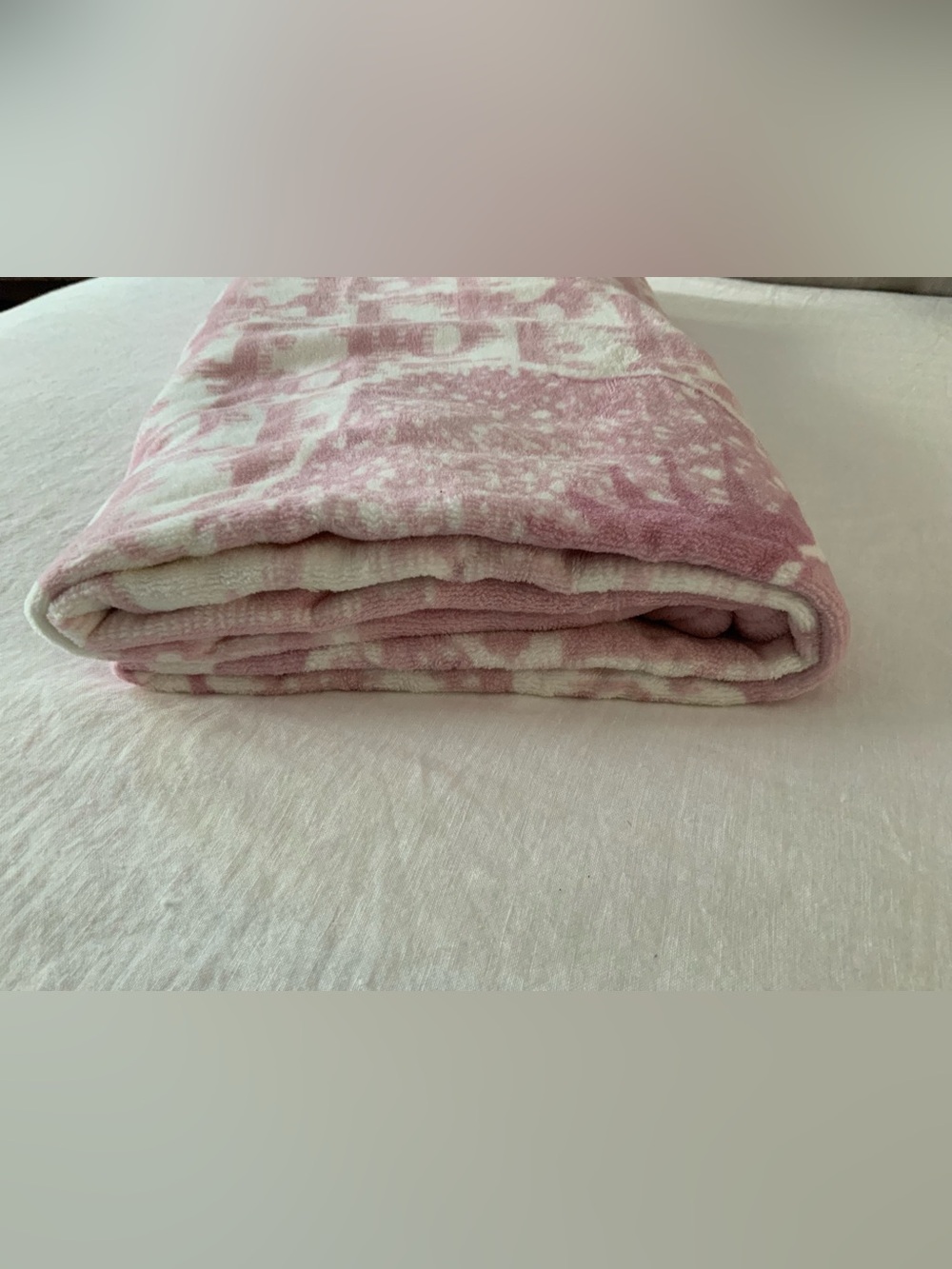 Dior Pink and White Plush Throw Blanket